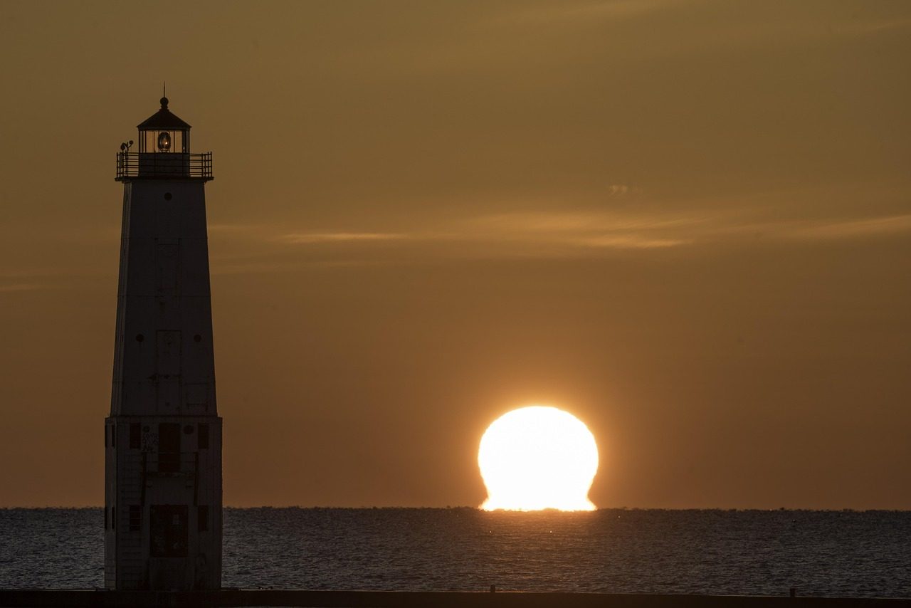 Frankfort, Michigan — lighthouse, nature, sunset, lake