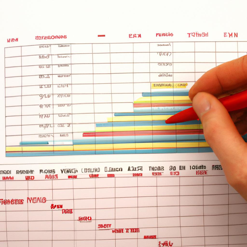 Person analyzing employment data graph