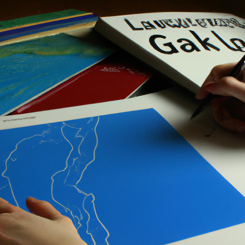 Person studying Great Lakes geography